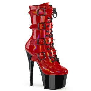 1046TT - 18 cm plataforma botines tacn alto charol rojo