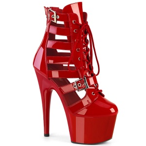 ADORE-1013MST 18 cm botines de tacn altos pleaser rojo