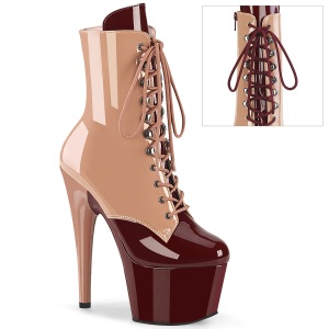 ADORE-1020DC - 18 cm plataforma botines tacn alto charol burgundy