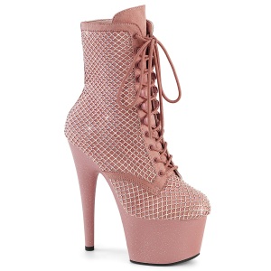 ADORE-1020RM 18 cm botines de tacn altos pleaser strass rosa