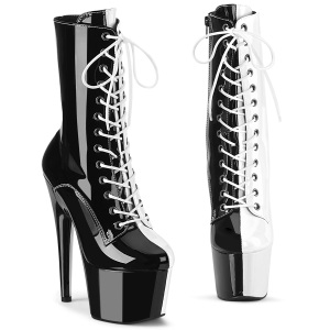 ADORE-1040TT 18 cm botines de tacn altos pleaser negro blanco