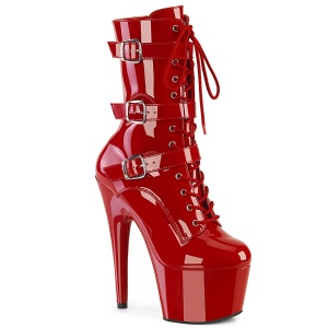 ADORE-1043 - 18 cm plataforma botines tacn alto charol rojo