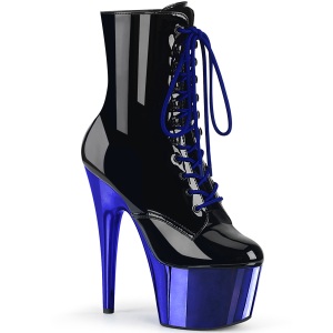 Azul Charol 18 cm ADORE-1020 botines mujer con plataforma cromo