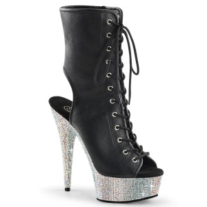 BEJ-1016-6 - 18 cm botines de tacn altos pleaser strass plata