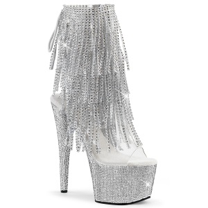 BEJ-1017RSF-7 - 18 cm botines de tacn altos pleaser strass transparentes