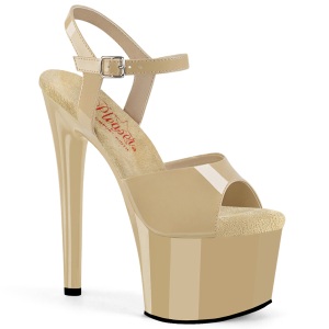 Beige 18 cm PASSION-709 pleaser sandalias de tacn aguja