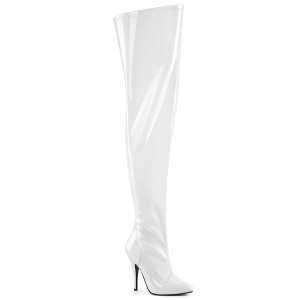 Blanco 13 cm SEDUCE-3000WC botas altas de caa ancha elsticos