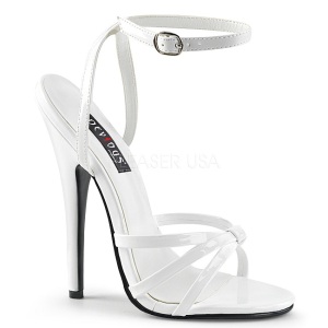 Blanco 15 cm Devious DOMINA-108 sandalias de tacn alto