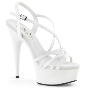 Blanco 15 cm Pleaser DELIGHT-613 Sandalias de tacn