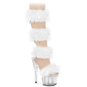 Blanco 18 cm ADORE-728F sandalias de tacn con plumas pole dance