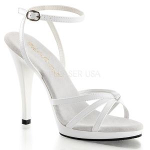 Blanco Charol 12 cm FLAIR-436 Sandalias Femininas Planos