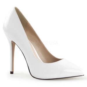 Blanco Charol 13 cm AMUSE-20 zapatos tacn de aguja puntiagudos