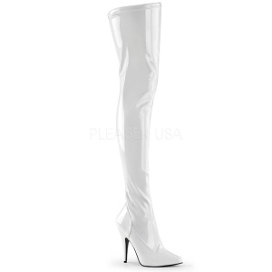 Blanco Charol 13 cm SEDUCE-3000 over knee botas altas con tacn