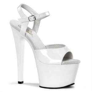 Blanco Charol 18 cm Pleaser SKY-309 Zapatos Tacn Aguja Plataforma