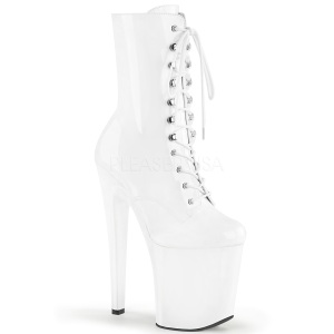 Blanco Charol 18 cm XTREME-1020 botines con suela plataforma de mujer