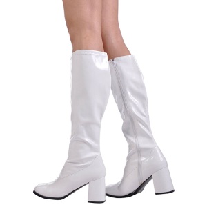 Blanco Charol 7,5 cm GOGO-300 Botas de mujer para Hombres