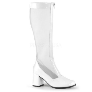 Blanco Charol 8,5 cm GOGO-307 Botas de mujer para Hombres