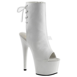 Blanco Lacado 18 cm Pleaser ADORE-1018 Plataforma Botines Altos