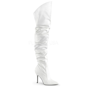 Blanco Polipiel 10 cm CLASSIQUE-3011 over knee botas altas con tacn