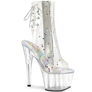 Blanco transparente 18 cm ADORE-1018C-2 botines de striptease