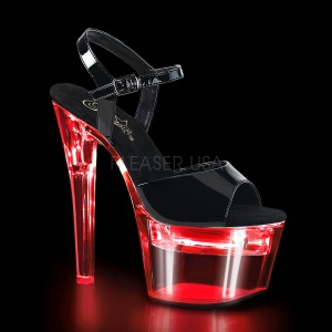 Charol 18 cm FLASHDANCE-709 sandalias stripper con luz LED