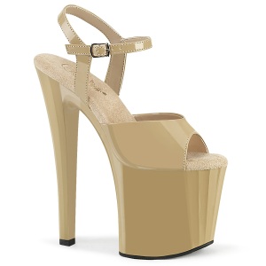 Charol 19 cm ENCHANT-709 beige zapatos pleaser con tacn alto