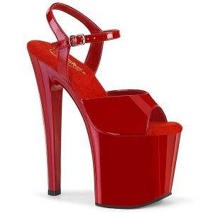 Charol 19 cm ENCHANT-709 rojo zapatos pleaser con tacn alto