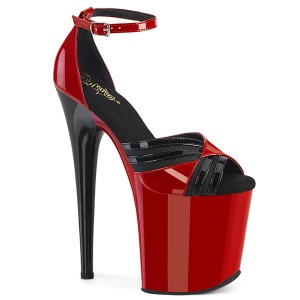 Charol 20 cm FLAMINGO-884 rojo zapatos pleaser con tacn alto