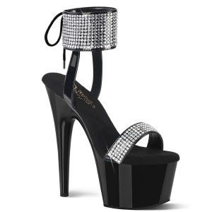 Charol strass 18 cm ADORE-770 tacn alto con correa al tobillo