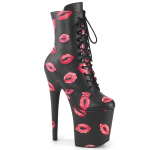 FLAMINGO-1020KISSES 20 cm botines de tacn altos pleaser negro