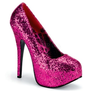 Fucsia Brillo 14,5 cm Burlesque BORDELLO TEEZE-06G Plataforma Zapatos de Saln