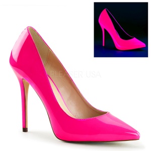 Fucsia Neon 13 cm AMUSE-20 zapatos tacn de aguja puntiagudos