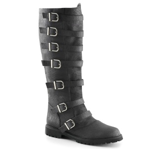 GOTHAM-110 negro botas de capitn halloween botas de hombre con hebilla