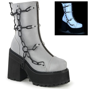 Gris Vegano 12 cm ASSAULT-66 lolita botines tacn ancho plataforma