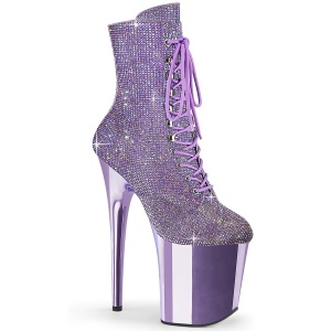 Lavanda strass botines pleaser con plataforma 20 cm FLAMINGO-1020CHRS