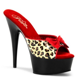 Leopardo 15 cm Pleaser DELIGHT-601-6 Plataforma Mules