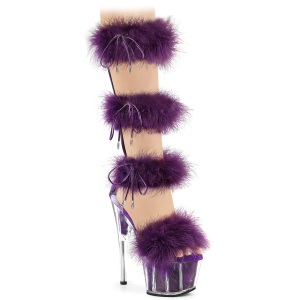 Moradas 18 cm ADORE-728F sandalias de tacn con plumas pole dance