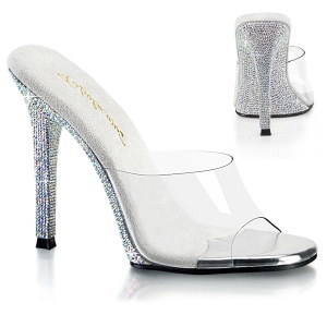 Mules Plata 11,5 cm GALA-01DM mules con tacn alto strass