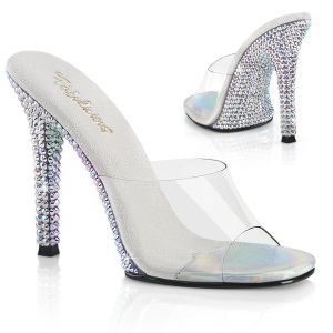 Mules Plata 11,5 cm GALA-01DML mules con tacn alto strass