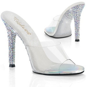 Mules Plata 11,5 cm GALA-01DSP mules con tacn alto strass