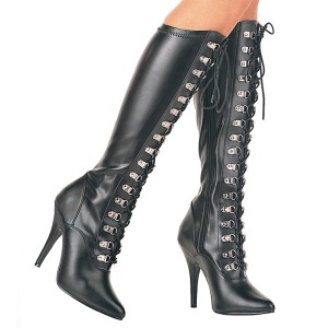 Negro 13 cm SEDUCE-2024 Botas de Cordones Mujer