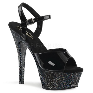 Negro 15 cm KISS-209MG Brillo Plataforma Tacones de Aguja