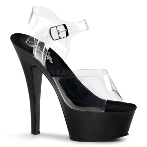 Negro 15 cm Pleaser KISS-208 Zapatos Tacn Aguja Plataforma