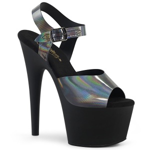 Negro 18 cm ADORE-708N-DT Holograma plataforma sandalias de tacn alto