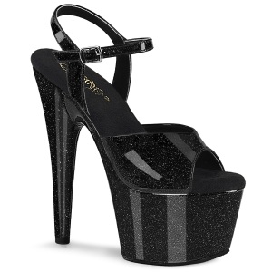 Negro 18 cm ADORE-709GP brillo zapatos tacn alto con plataforma