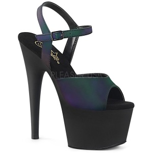 Negro 18 cm ADORE-709REFL Holograma plataforma sandalias de tacn alto