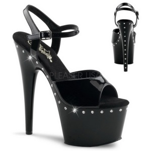 Negro 18 cm Pleaser ADORE-709LS Tacn Alto Plataforma