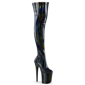 Negro 20 cm FLAMINGO-3000HWR Holograma botas altas overknee plataforma