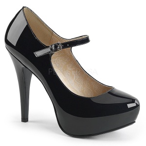 Negro Charol 13,5 cm CHLOE-02 zapatos de saln tallas grandes