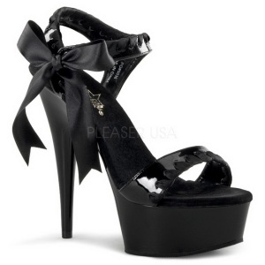 Negro Charol 15 cm DELIGHT-615 Tacn de Aguja Stiletto Zapatos